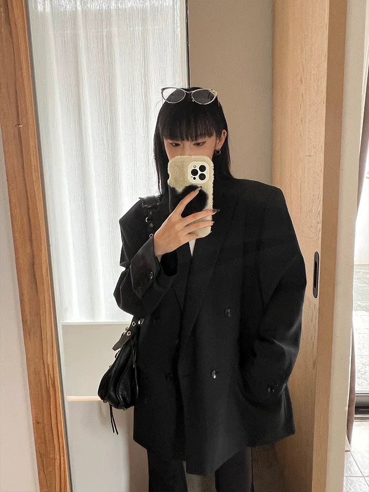 SFS Women's Loose Wide Suit Jacket Black KT3171