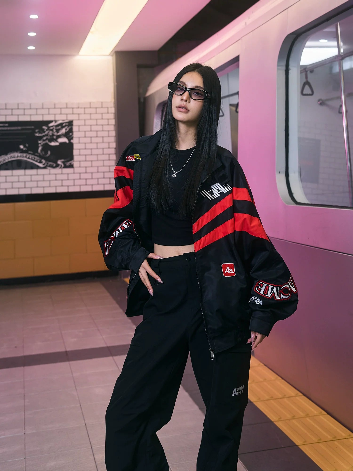 AcmeAura® Vintage Casual Baseball Jacket Bomber Top KT2969