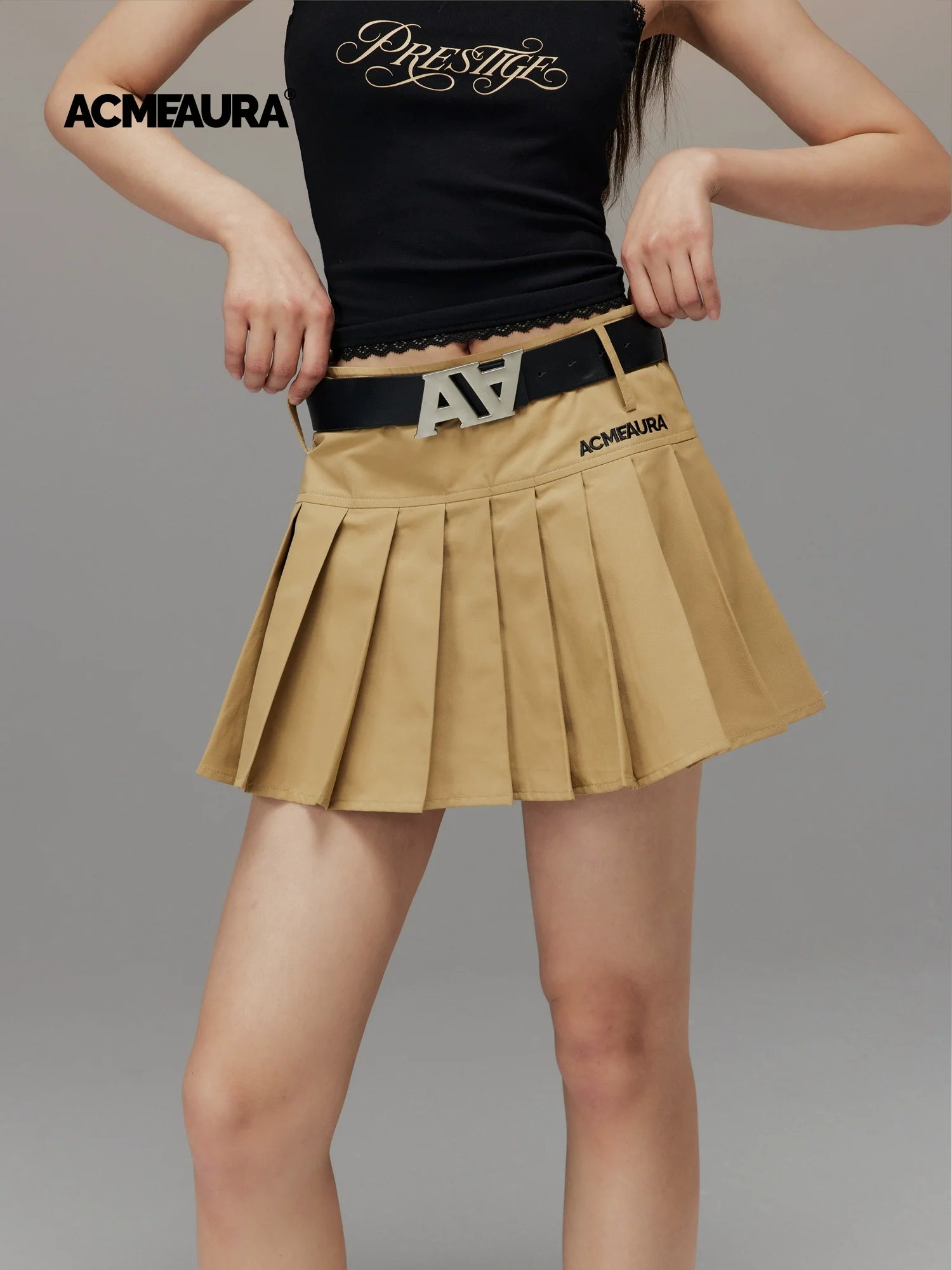 AcmeAura® Skinny College Style High Waist Spice Girl Skirt Short Skirt KT3179