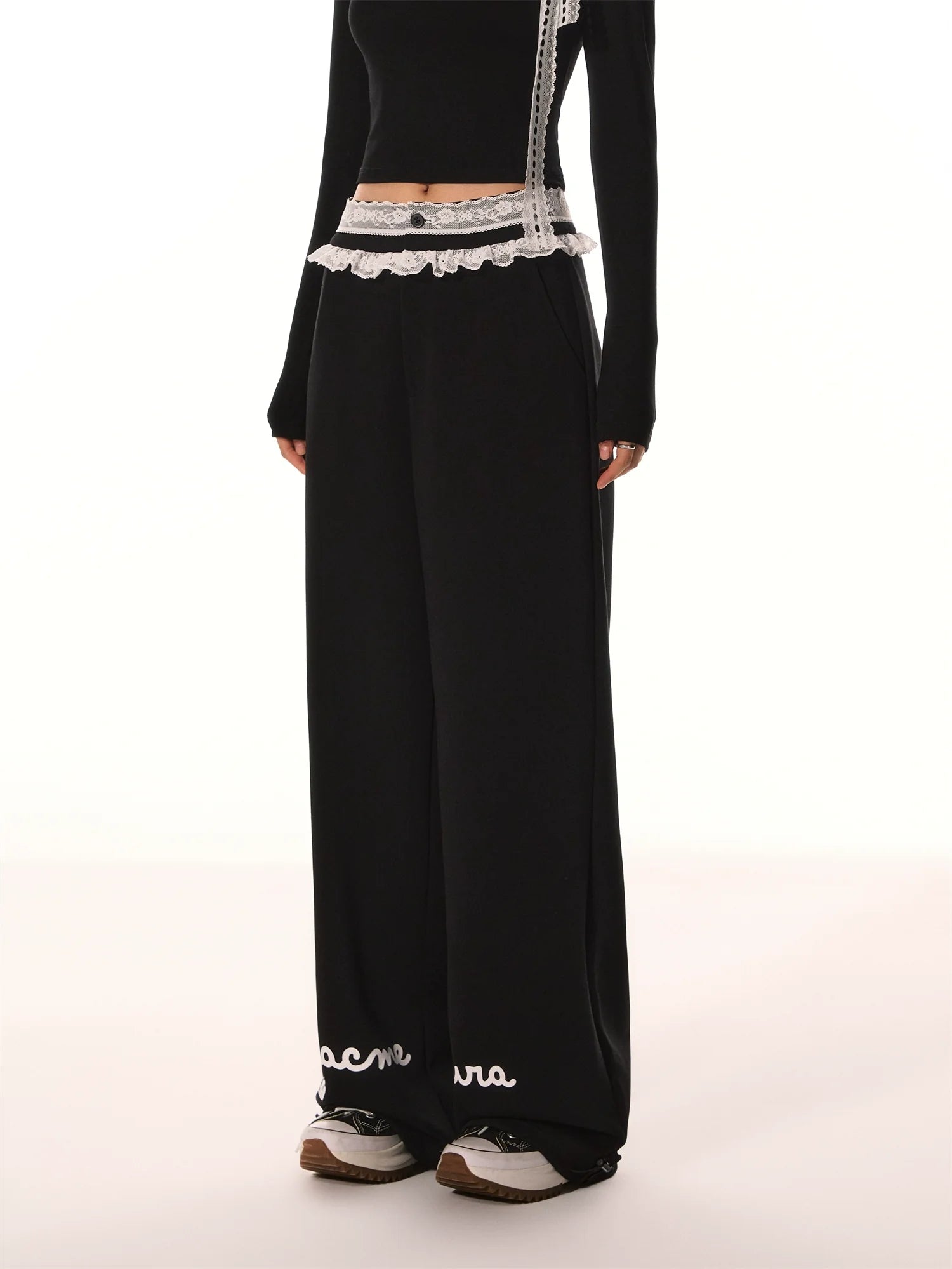 AcmeAura® Vintage Lace Butterfly Printed Casual Pants KT3259