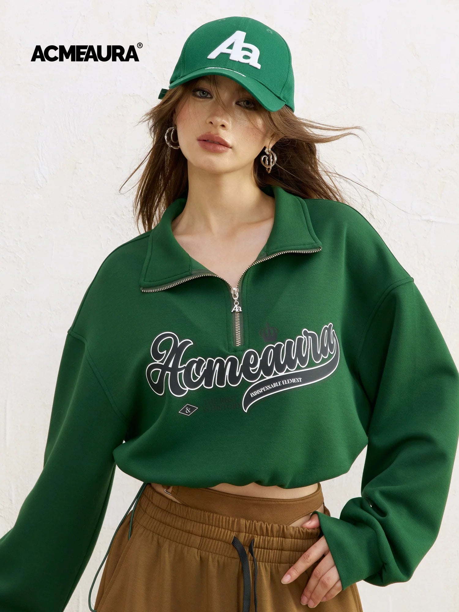 AcmeAura® Vintage Zipper Casual Loose Short Top KT3221