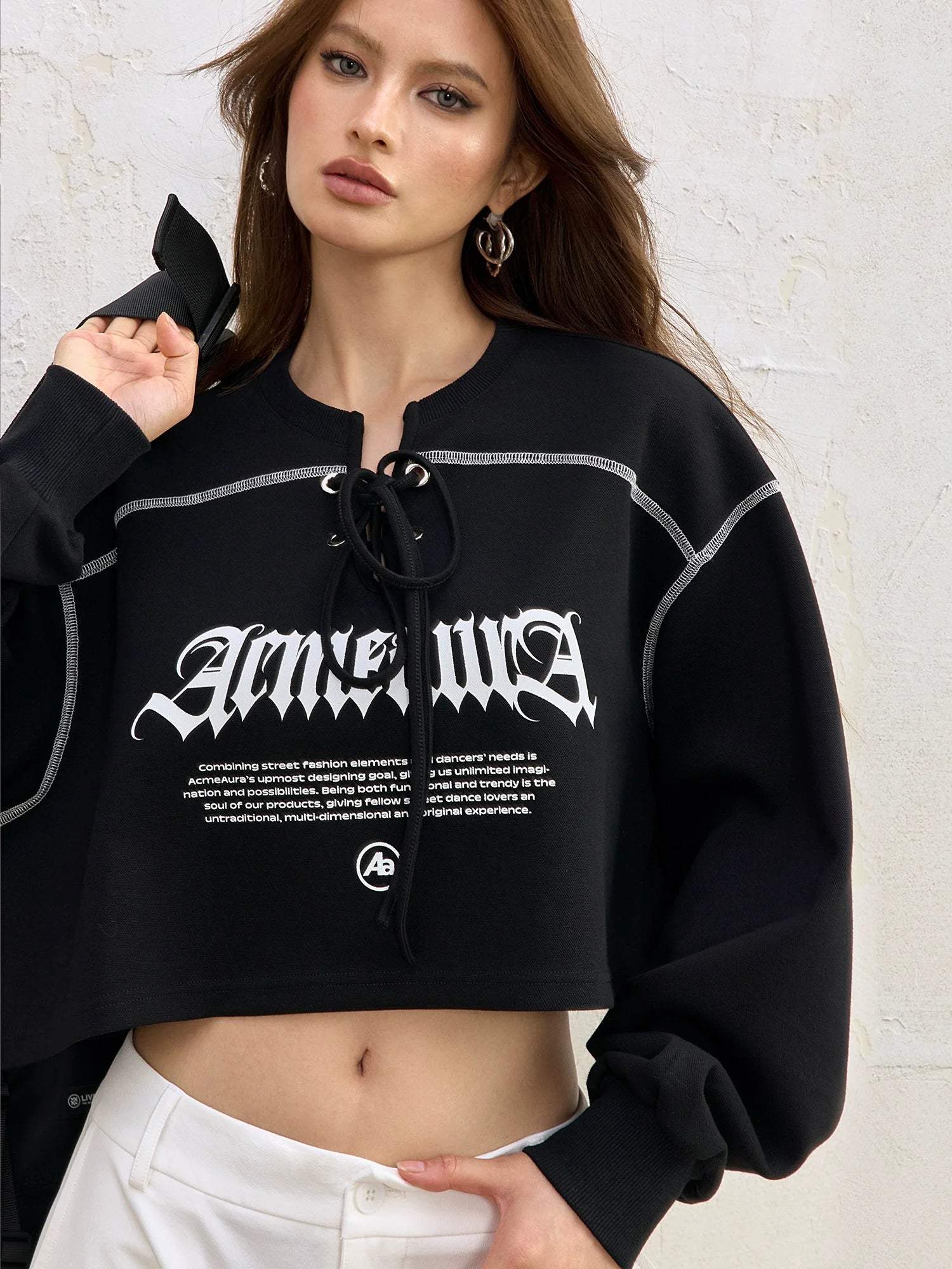 AcmeAura® Retro American Half-open Neck Strap Design Loose Short Top KT3239