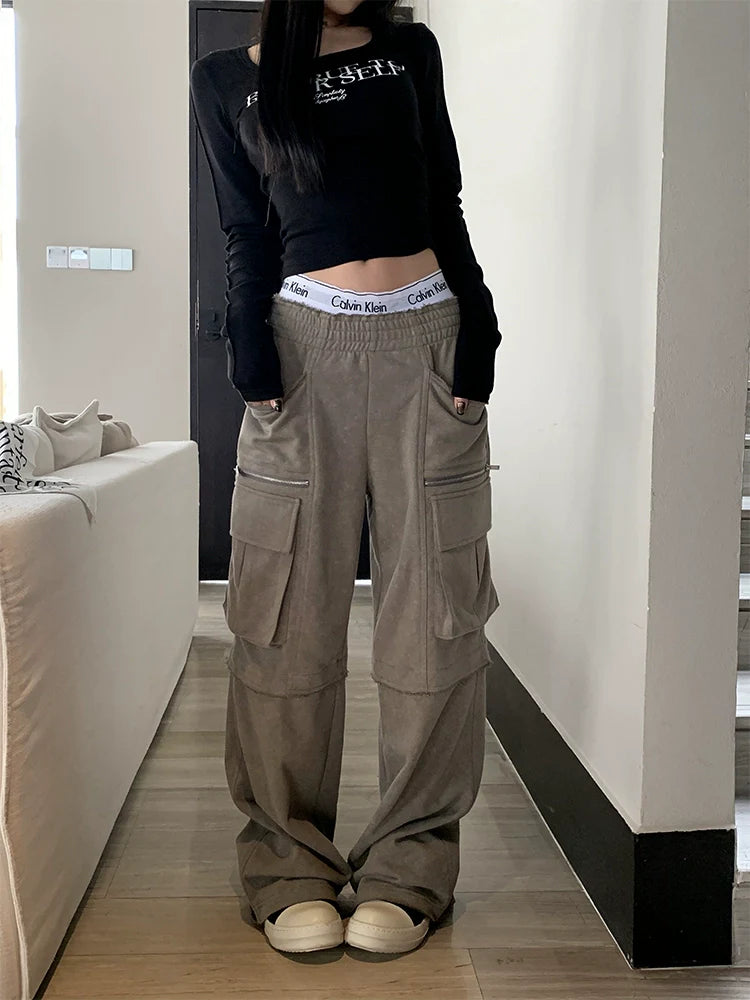 Acestudios Zipper Loose for Women's Spring Casual Pants KT3172