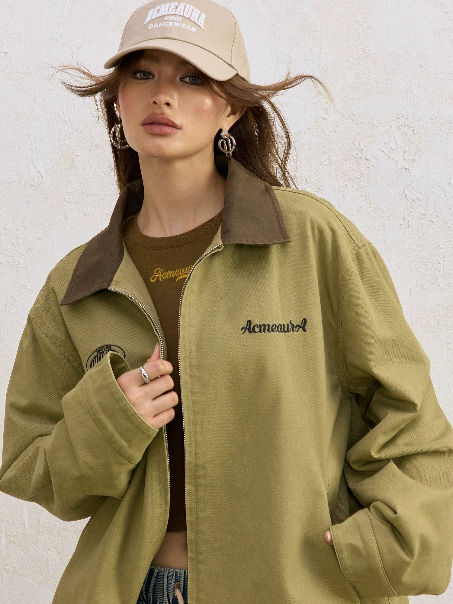 AcmeAura® American Vintage Contrasting Lamb Wool Jacket KT3235