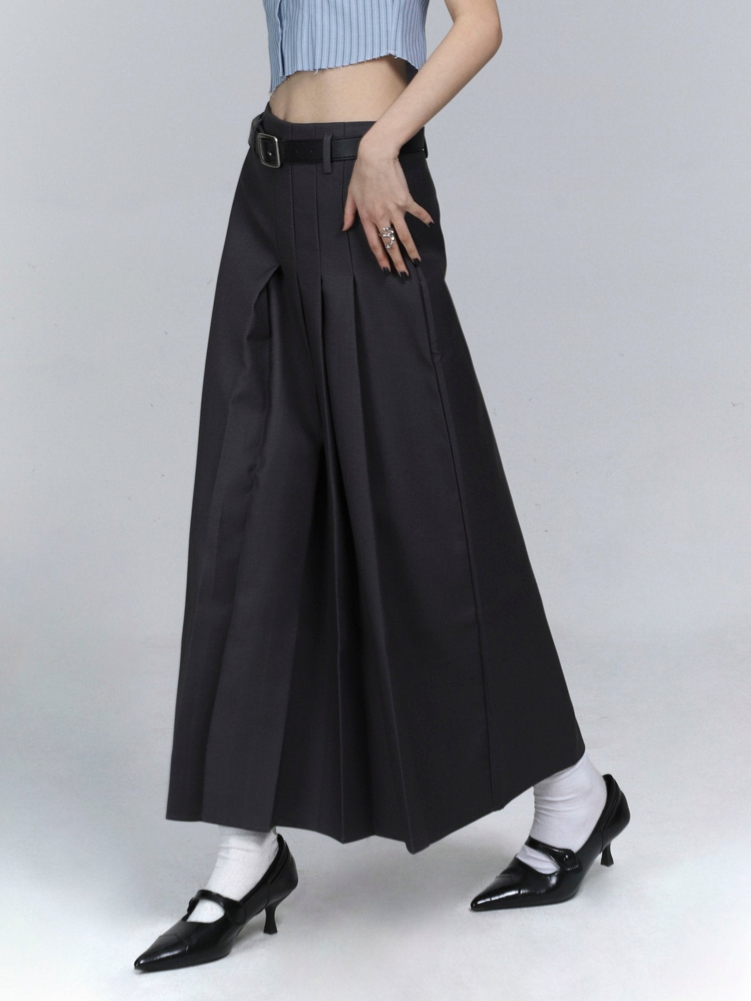 CHGG Suit A-line Mid Length Pleated Skirt KT1446