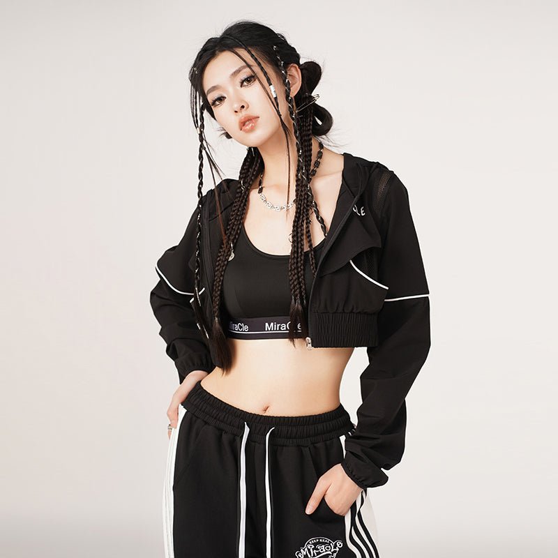 MC Miracle Printed Short Sports Hooded Jacket KT1816